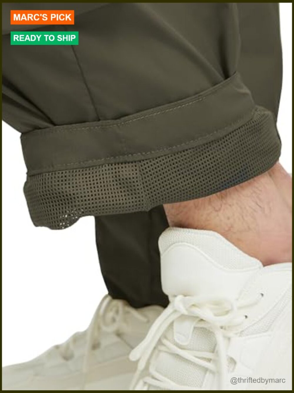 Men's Cargo Pants Elastic Waist Hiking Joggers Lightweight Outdoor Pants - Picture 5 of 7